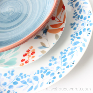 Ocean Color Glazed Stoneware reliëf keramische platen sets